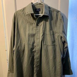 Men's Olive Green Button-Up Shirt